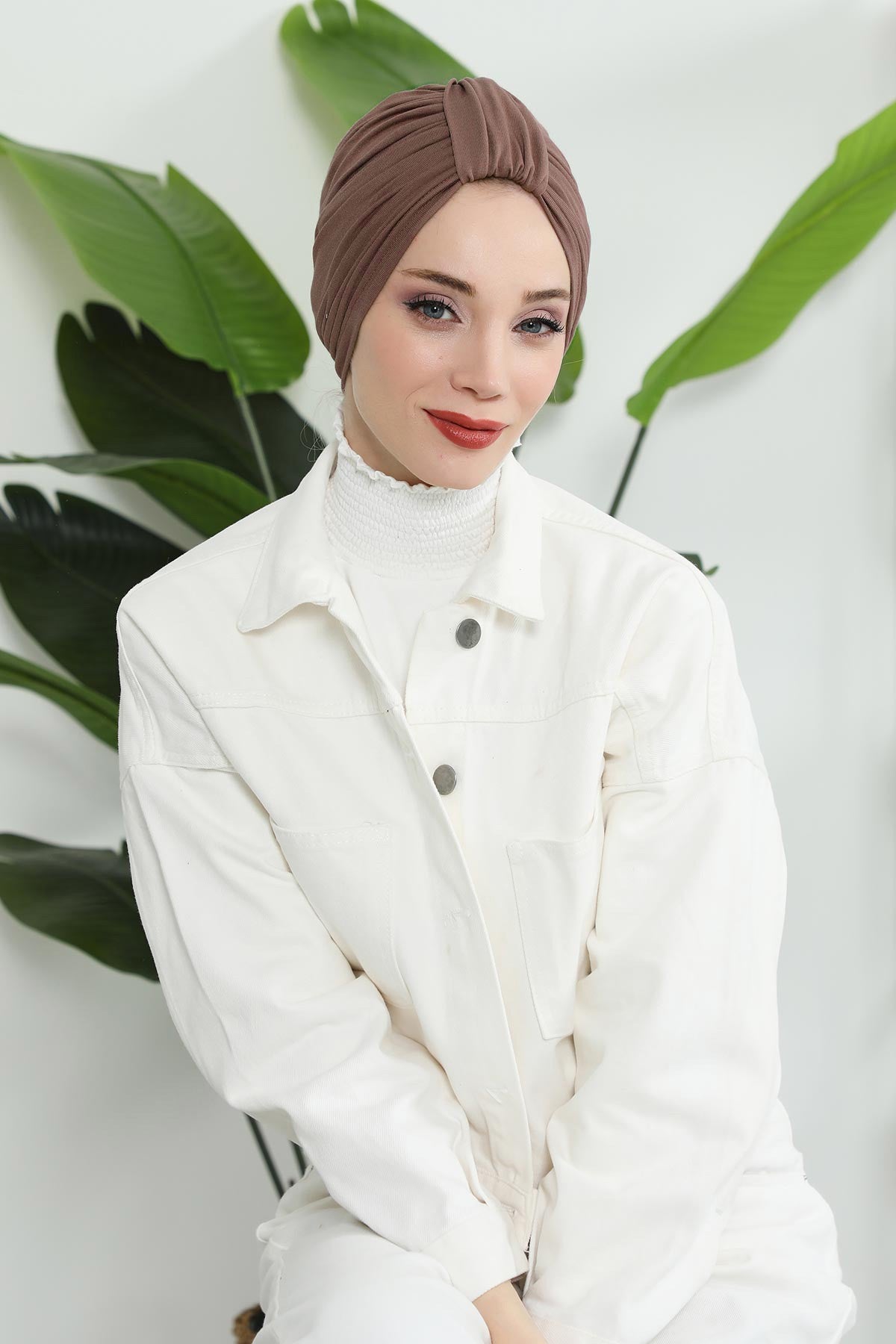 Chic Design Cotton Instant Turban Hijab for Women, Beautiful Pre-tied Turban Bonnet for Women, Trendy Fashionable Cancer Chemo Headwear,B-68