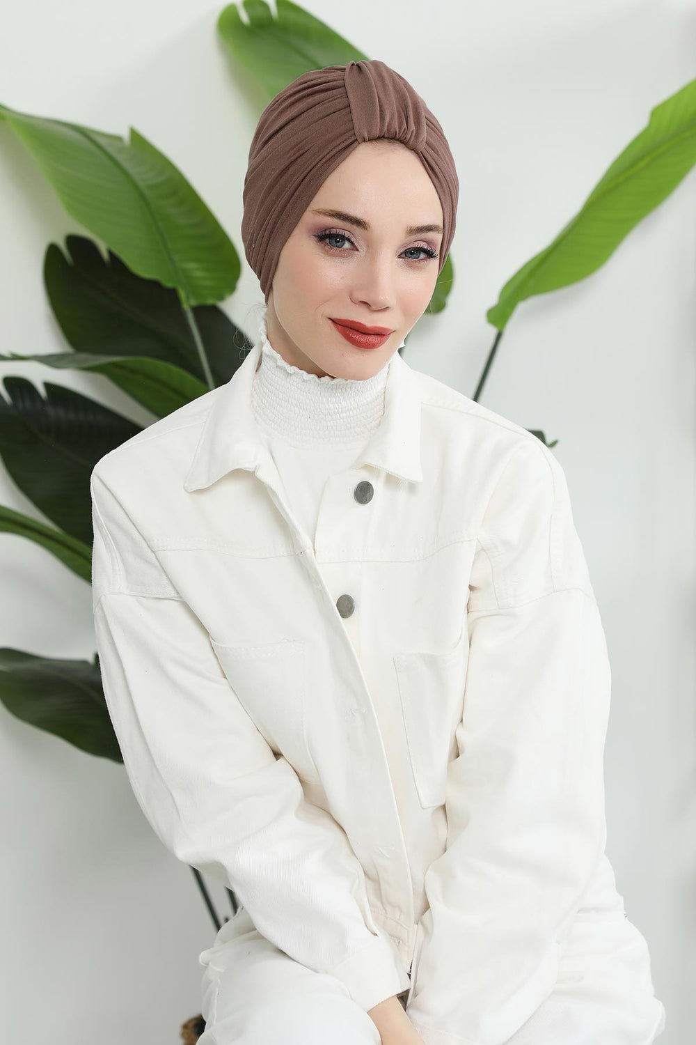Chic Design Cotton Instant Turban Hijab for Women, Beautiful Pre-tied Turban Bonnet for Women, Trendy Fashionable Cancer Chemo Headwear,B-68