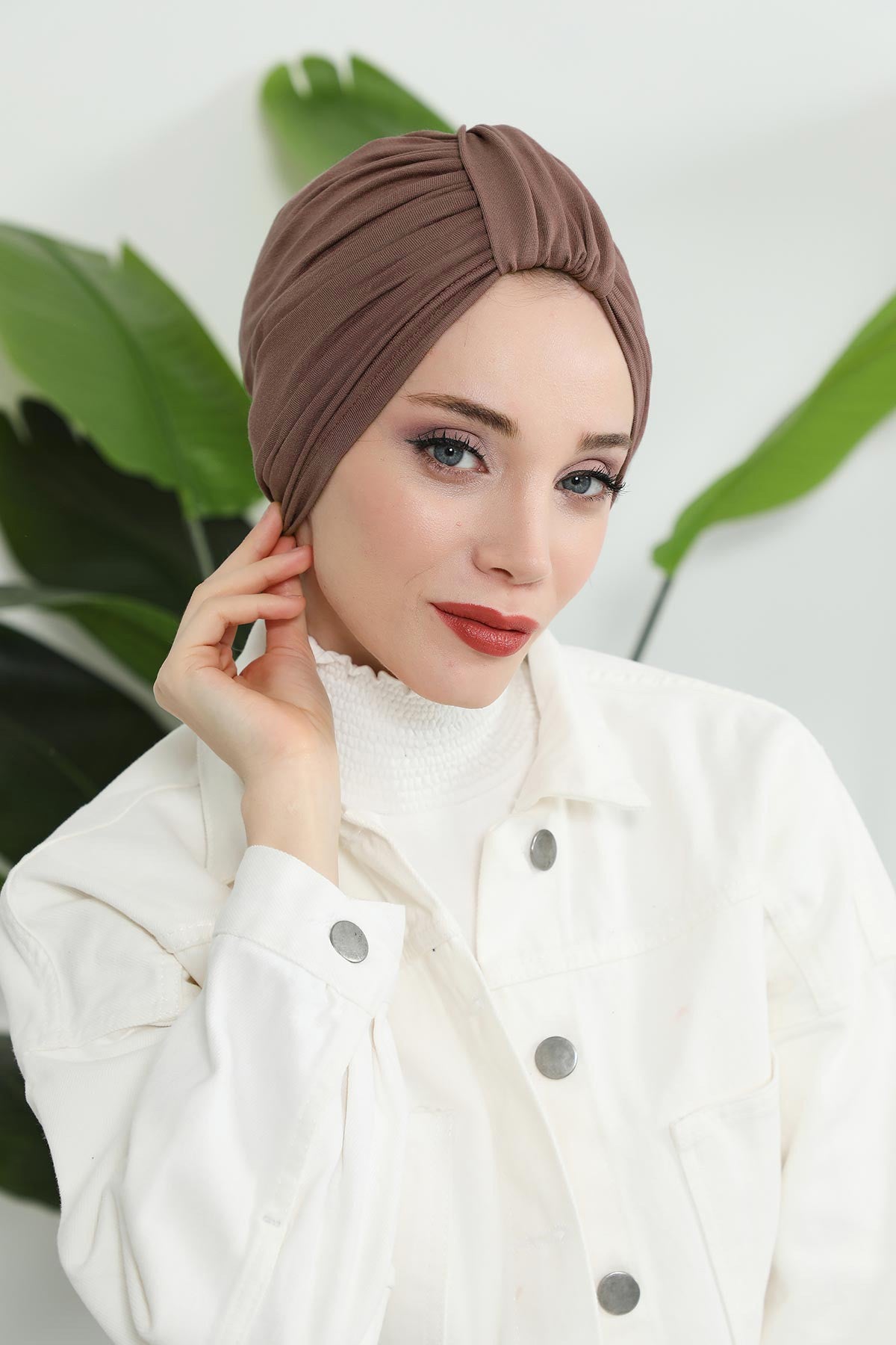 Chic Design Cotton Instant Turban Hijab for Women, Beautiful Pre-tied Turban Bonnet for Women, Trendy Fashionable Cancer Chemo Headwear,B-68