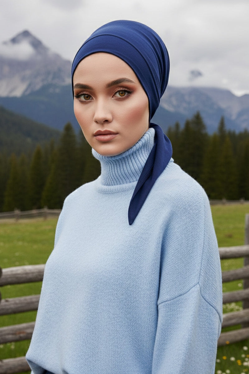 Chic Easy Wrap Hijab Cover for Women, Trendy Hijab for Stylish Look, Soft Comfortable Turban Head Covering, Chic Single Color Headscarf,B-45