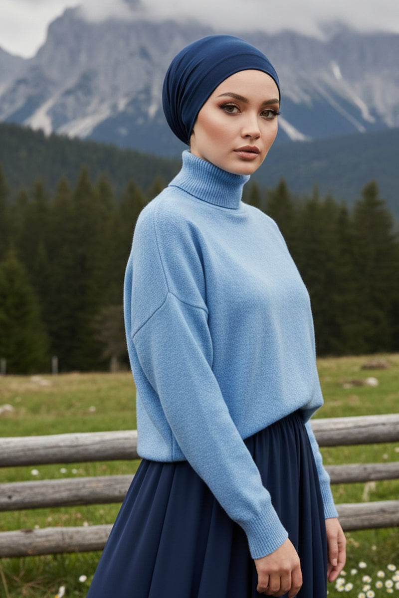 Chic Easy Wrap Hijab Cover for Women, Trendy Hijab for Stylish Look, Soft Comfortable Turban Head Covering, Chic Single Color Headscarf,B-45