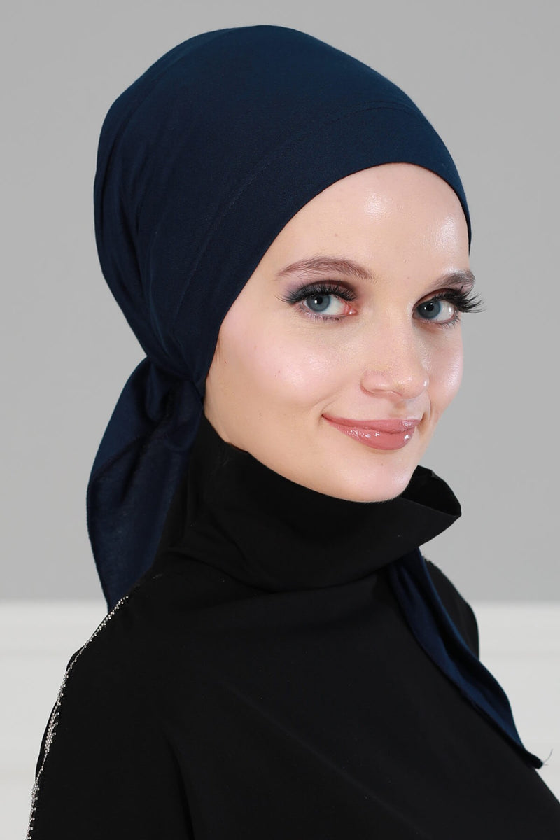 Chic Easy Wrap Hijab Cover for Women, Trendy Hijab for Stylish Look, Soft Comfortable Turban Head Covering, Chic Single Color Headscarf,B-45