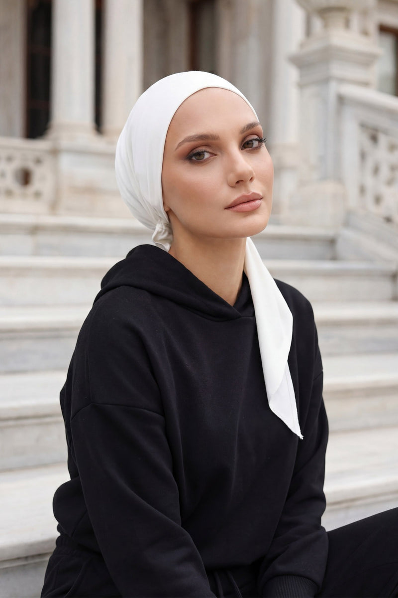 Chic Easy Wrap Hijab Cover for Women, Trendy Hijab for Stylish Look, Soft Comfortable Turban Head Covering, Chic Single Color Headscarf,B-45