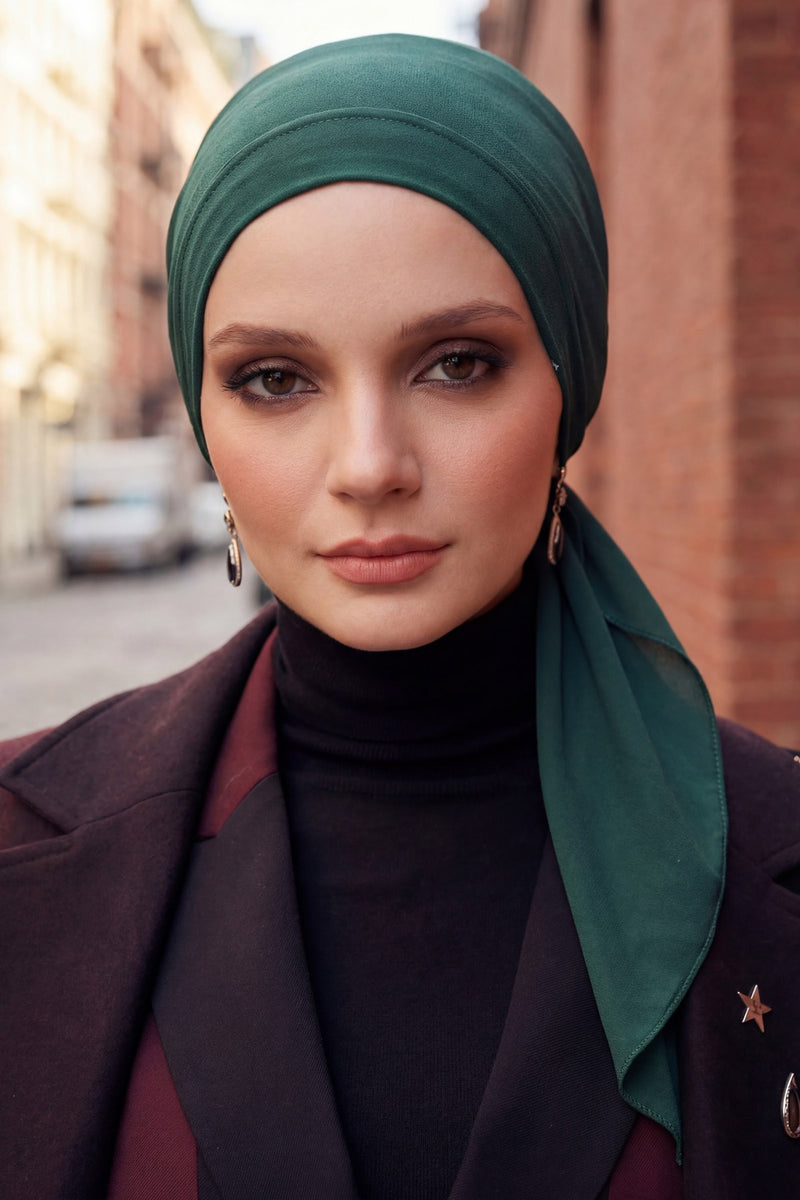 Chic Easy Wrap Hijab Cover for Women, Trendy Hijab for Stylish Look, Soft Comfortable Turban Head Covering, Chic Single Color Headscarf,B-45