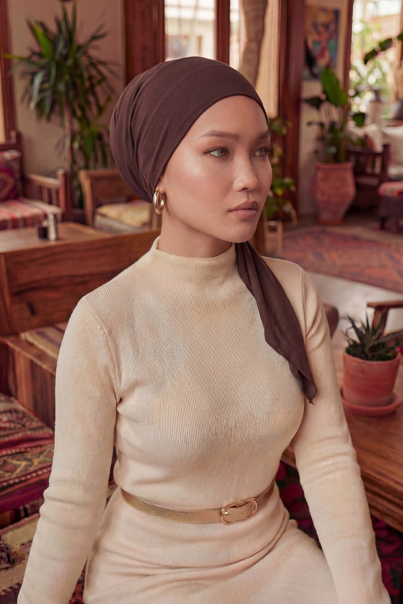 Chic Easy Wrap Hijab Cover for Women, Trendy Hijab for Stylish Look, Soft Comfortable Turban Head Covering, Chic Single Color Headscarf,B-45