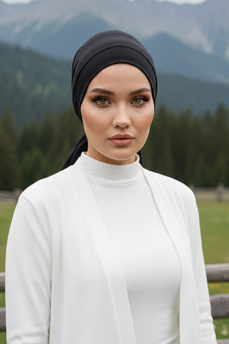 Chic Easy Wrap Hijab Cover for Women, Trendy Hijab for Stylish Look, Soft Comfortable Turban Head Covering, Chic Single Color Headscarf,B-45