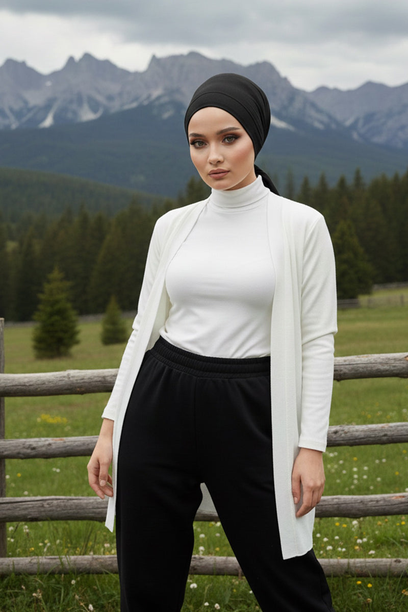 Chic Easy Wrap Hijab Cover for Women, Trendy Hijab for Stylish Look, Soft Comfortable Turban Head Covering, Chic Single Color Headscarf,B-45