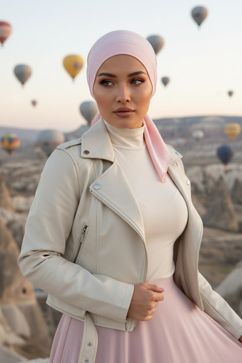 Chic Easy Wrap Hijab Cover for Women, Trendy Hijab for Stylish Look, Soft Comfortable Turban Head Covering, Chic Single Color Headscarf,B-45