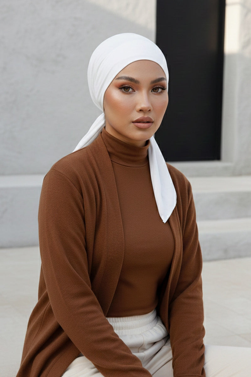 Chic Easy Wrap Hijab Cover for Women, Trendy Hijab for Stylish Look, Soft Comfortable Turban Head Covering, Chic Single Color Headscarf,B-45