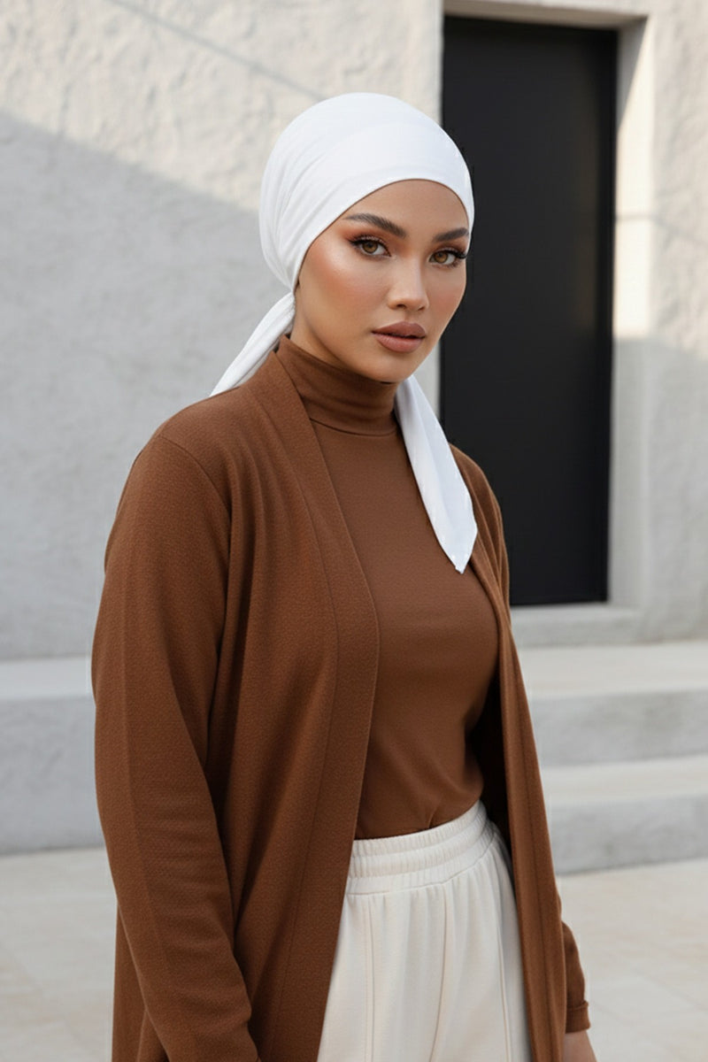 Chic Easy Wrap Hijab Cover for Women, Trendy Hijab for Stylish Look, Soft Comfortable Turban Head Covering, Chic Single Color Headscarf,B-45