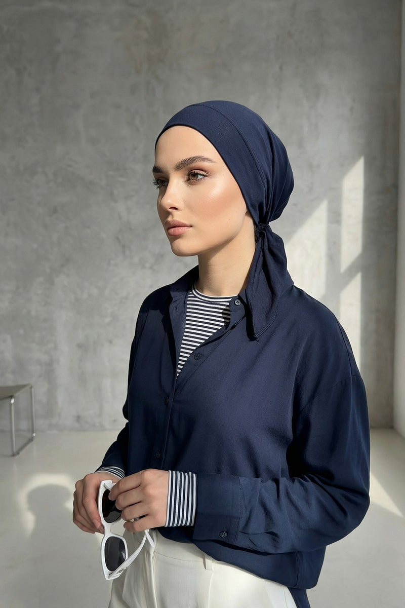Chic Easy Wrap Hijab Cover for Women, Trendy Hijab for Stylish Look, Soft Comfortable Turban Head Covering, Chic Single Color Headscarf,B-45