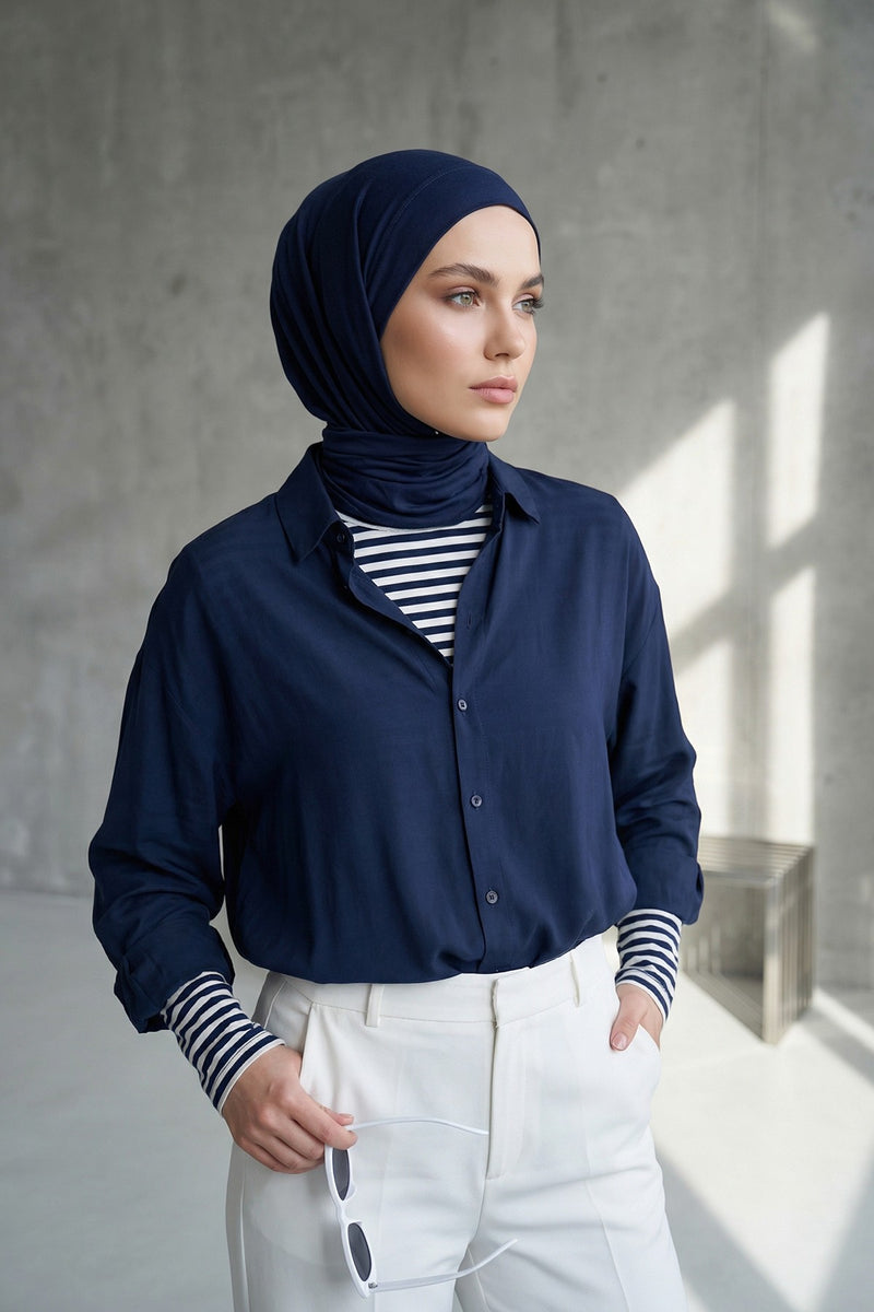 Chic Easy Wrap Hijab Cover for Women, Trendy Hijab for Stylish Look, Soft Comfortable Turban Head Covering, Chic Single Color Headscarf,B-45