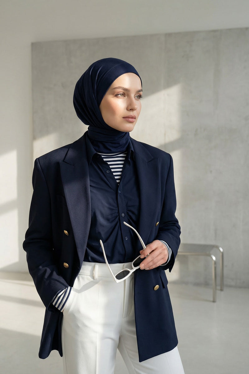 Chic Easy Wrap Hijab Cover for Women, Trendy Hijab for Stylish Look, Soft Comfortable Turban Head Covering, Chic Single Color Headscarf,B-45