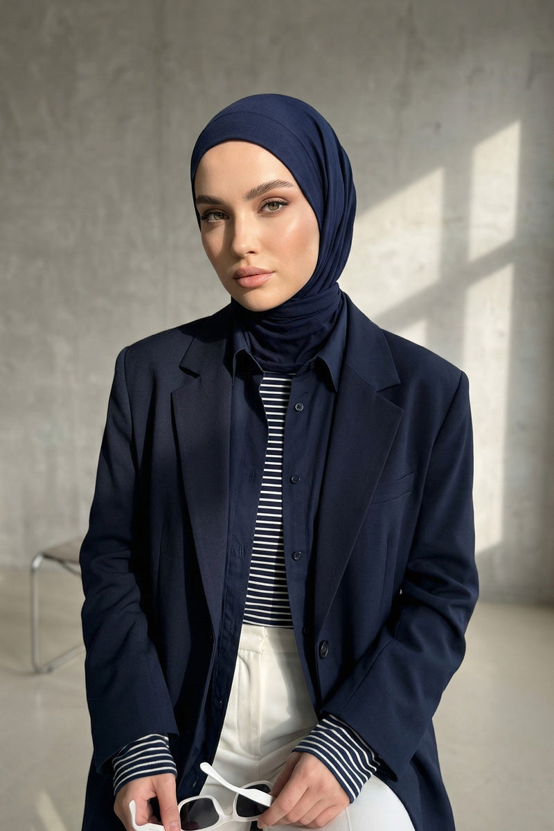 Chic Easy Wrap Hijab Cover for Women, Trendy Hijab for Stylish Look, Soft Comfortable Turban Head Covering, Chic Single Color Headscarf,B-45