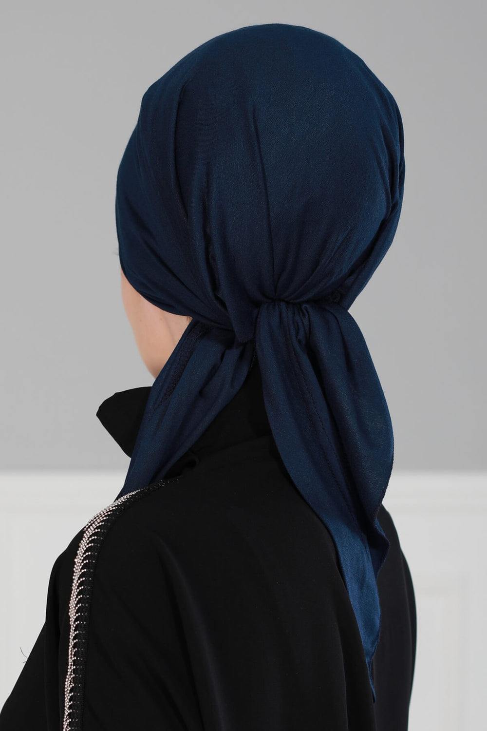 Chic Easy Wrap Hijab Cover for Women, Trendy Hijab for Stylish Look, Soft Comfortable Turban Head Covering, Chic Single Color Headscarf,B-45 Navy Blue