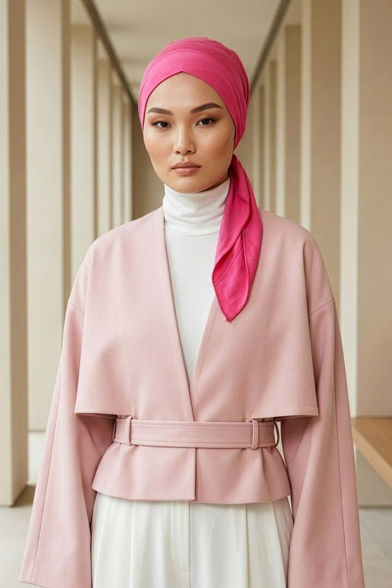 Chic Easy Wrap Hijab Cover for Women, Trendy Hijab for Stylish Look, Soft Comfortable Turban Head Covering, Chic Single Color Headscarf,B-45