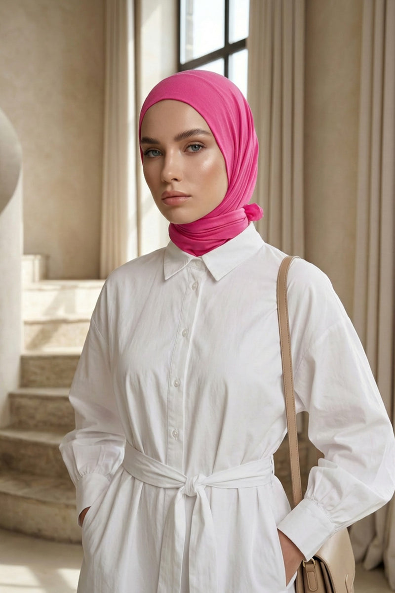 Chic Easy Wrap Hijab Cover for Women, Trendy Hijab for Stylish Look, Soft Comfortable Turban Head Covering, Chic Single Color Headscarf,B-45