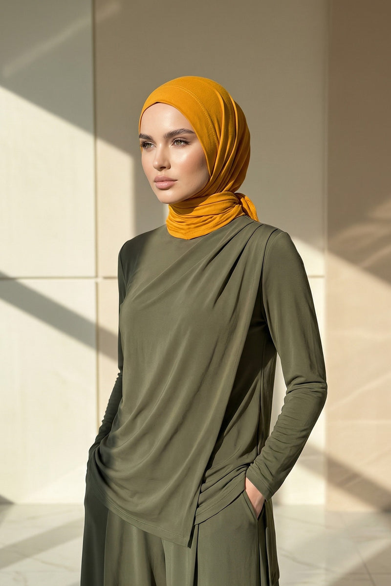 Chic Easy Wrap Hijab Cover for Women, Trendy Hijab for Stylish Look, Soft Comfortable Turban Head Covering, Chic Single Color Headscarf,B-45