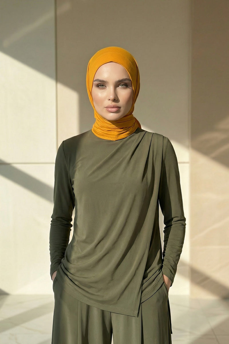 Chic Easy Wrap Hijab Cover for Women, Trendy Hijab for Stylish Look, Soft Comfortable Turban Head Covering, Chic Single Color Headscarf,B-45