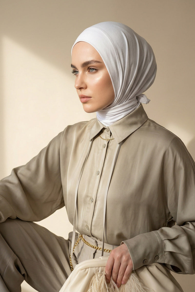 Chic Easy Wrap Hijab Cover for Women, Trendy Hijab for Stylish Look, Soft Comfortable Turban Head Covering, Chic Single Color Headscarf,B-45