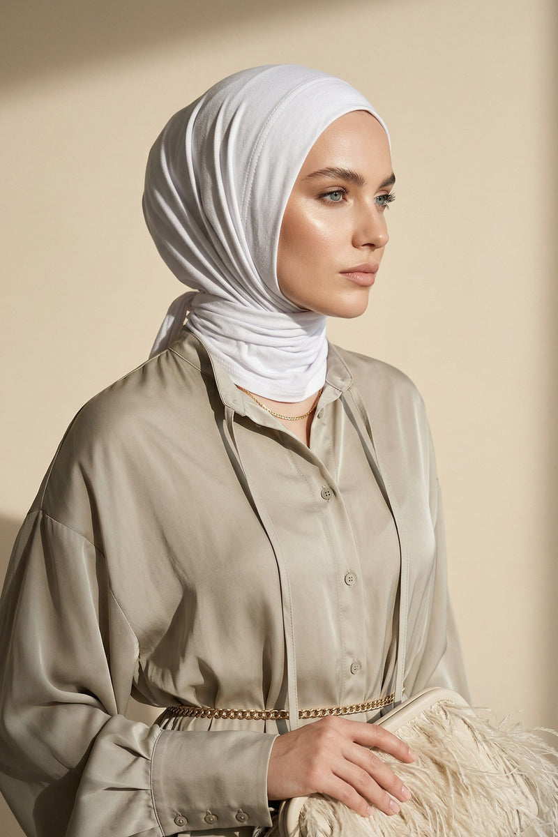 Chic Easy Wrap Hijab Cover for Women, Trendy Hijab for Stylish Look, Soft Comfortable Turban Head Covering, Chic Single Color Headscarf,B-45