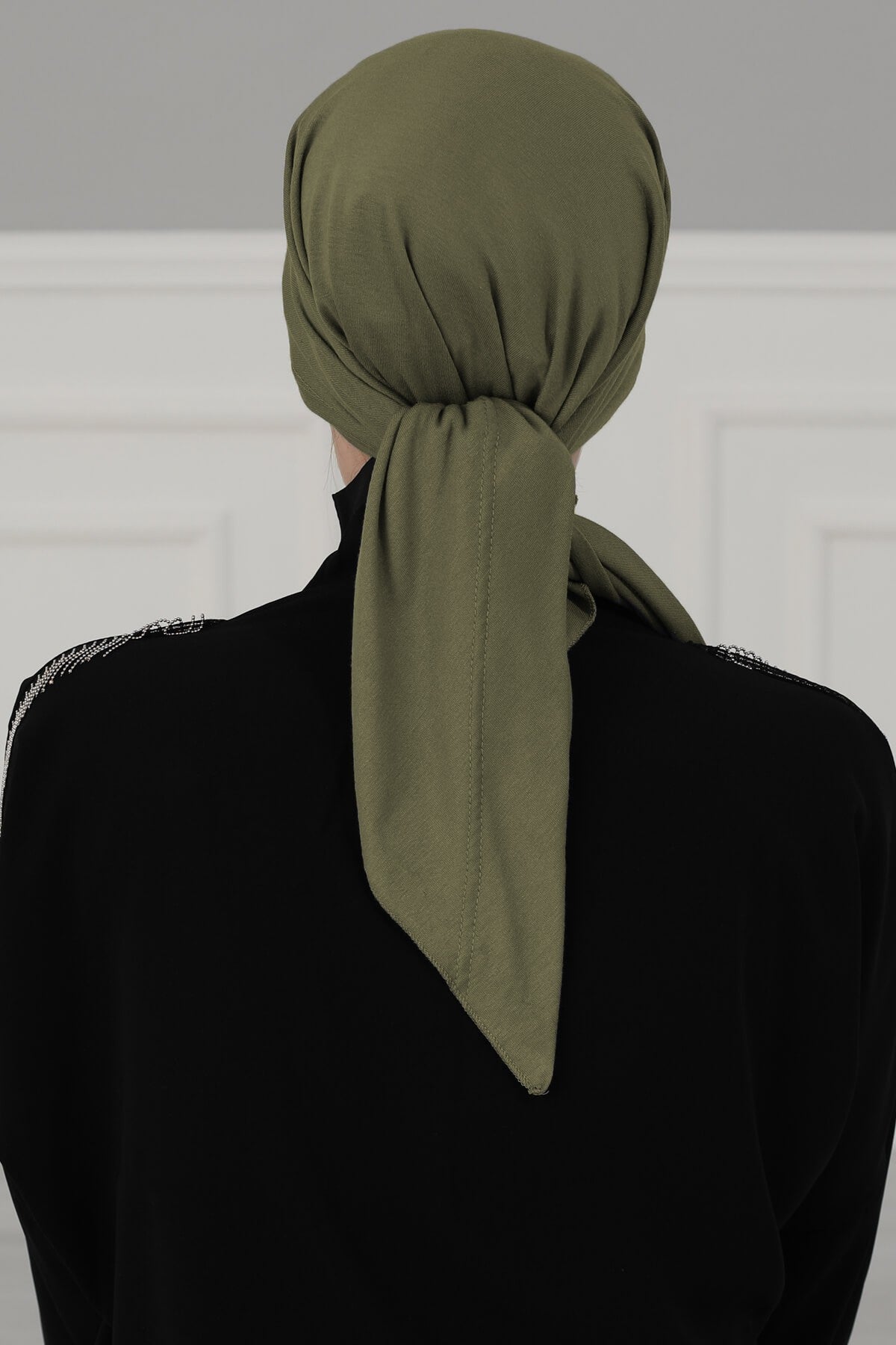 Chic Easy Wrap Hijab Cover for Women, Trendy Hijab for Stylish Look, Soft Comfortable Turban Head Covering, Chic Single Color Headscarf,B-45 Army Green