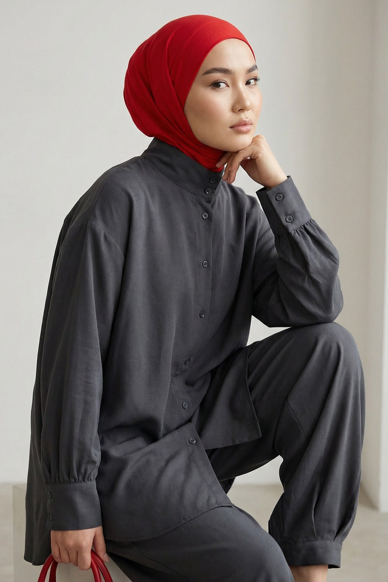 Chic Easy Wrap Hijab Cover for Women, Trendy Hijab for Stylish Look, Soft Comfortable Turban Head Covering, Chic Single Color Headscarf,B-45
