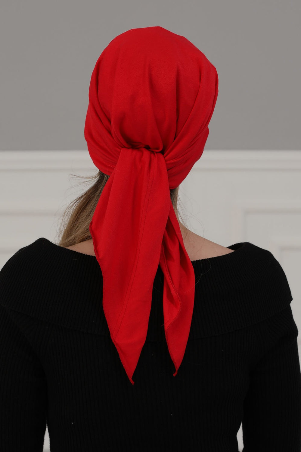 Chic Easy Wrap Hijab Cover for Women, Trendy Hijab for Stylish Look, Soft Comfortable Turban Head Covering, Chic Single Color Headscarf,B-45 Red