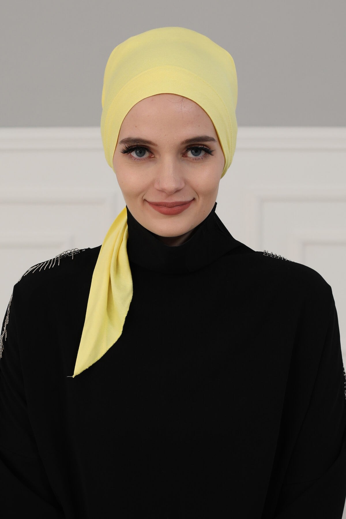 Chic Easy Wrap Hijab Cover for Women, Trendy Hijab for Stylish Look, Soft Comfortable Turban Head Covering, Chic Single Color Headscarf,B-45 Yellow