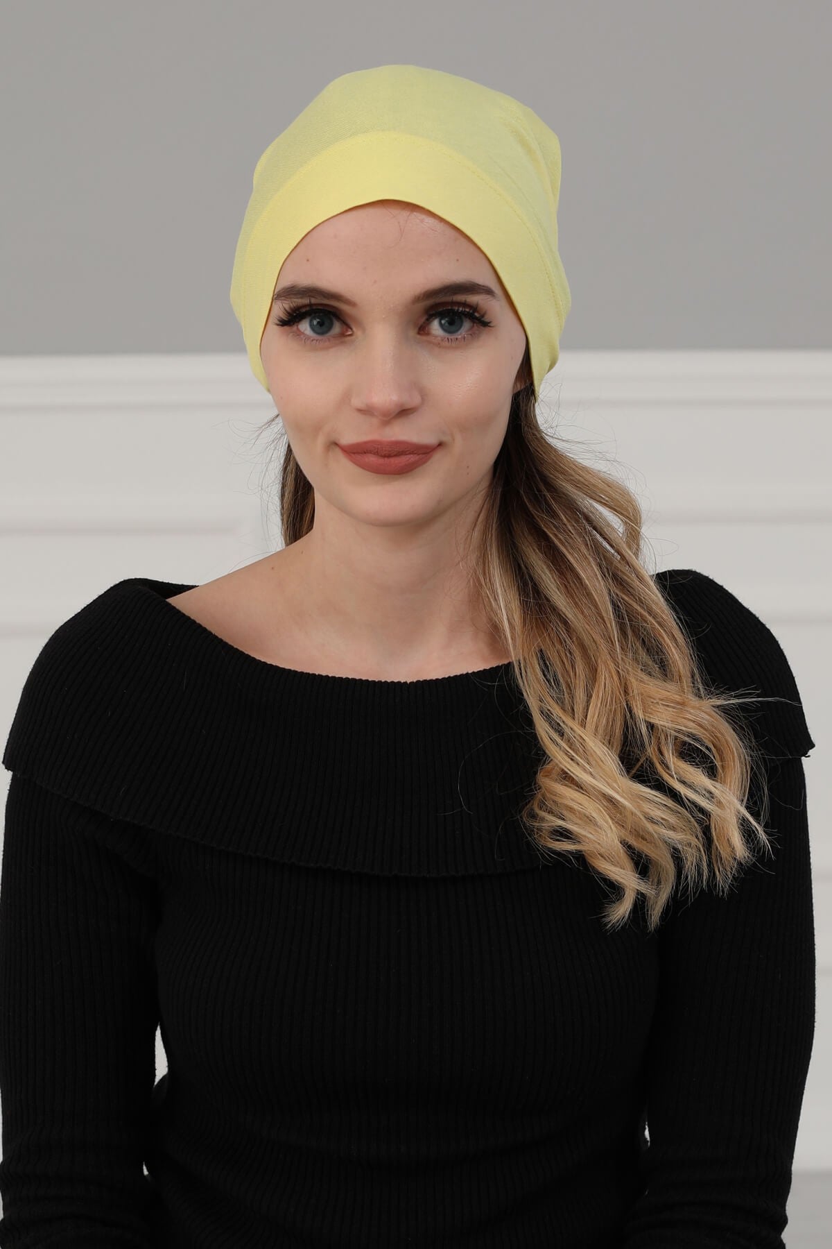 Chic Easy Wrap Hijab Cover for Women, Trendy Hijab for Stylish Look, Soft Comfortable Turban Head Covering, Chic Single Color Headscarf,B-45 Yellow