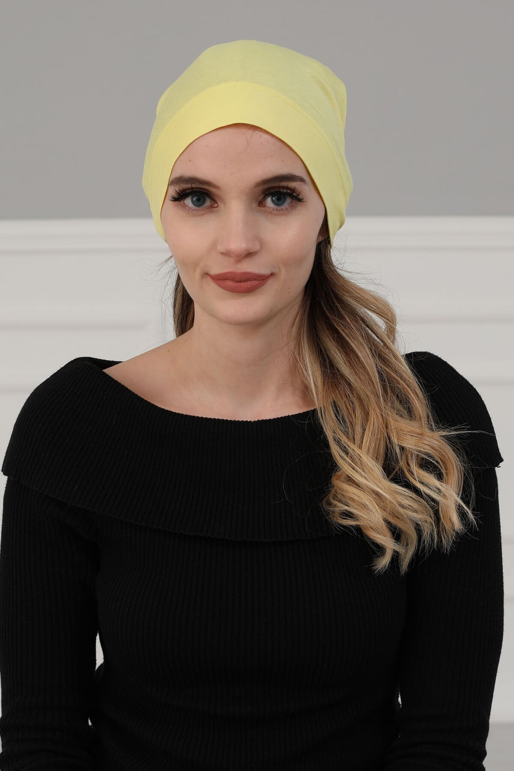 Chic Easy Wrap Hijab Cover for Women, Trendy Hijab for Stylish Look, Soft Comfortable Turban Head Covering, Chic Single Color Headscarf,B-45 Yellow