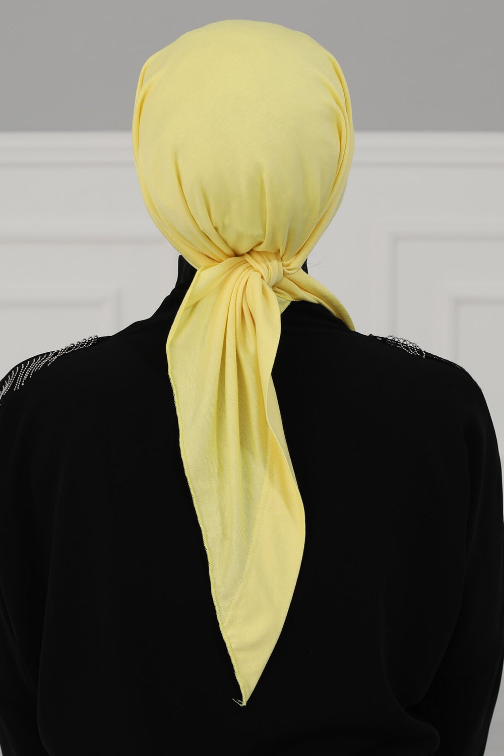 Chic Easy Wrap Hijab Cover for Women, Trendy Hijab for Stylish Look, Soft Comfortable Turban Head Covering, Chic Single Color Headscarf,B-45 Yellow