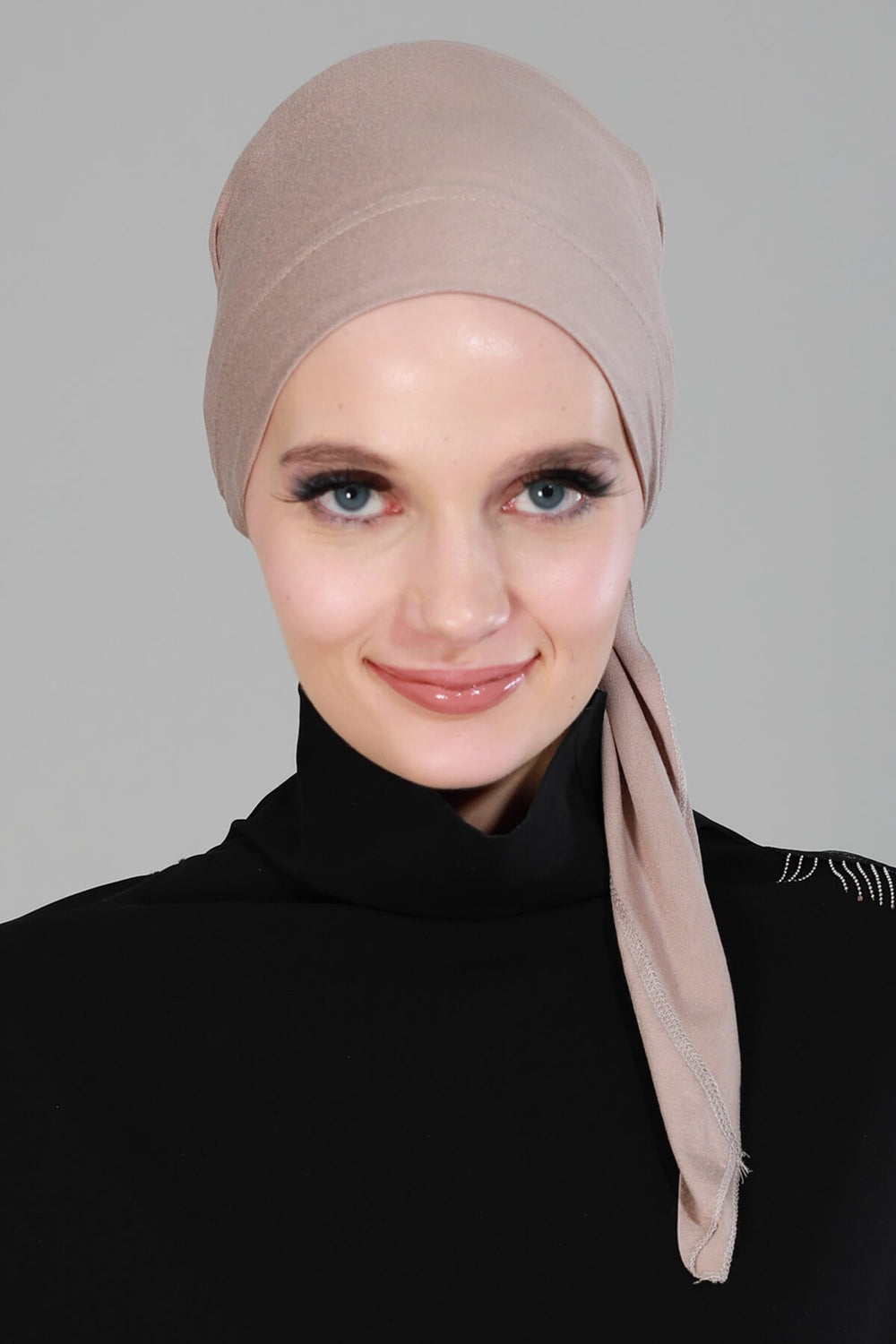 Chic Easy Wrap Hijab Cover for Women, Trendy Hijab for Stylish Look, Soft Comfortable Turban Head Covering, Chic Single Color Headscarf,B-45 Mink