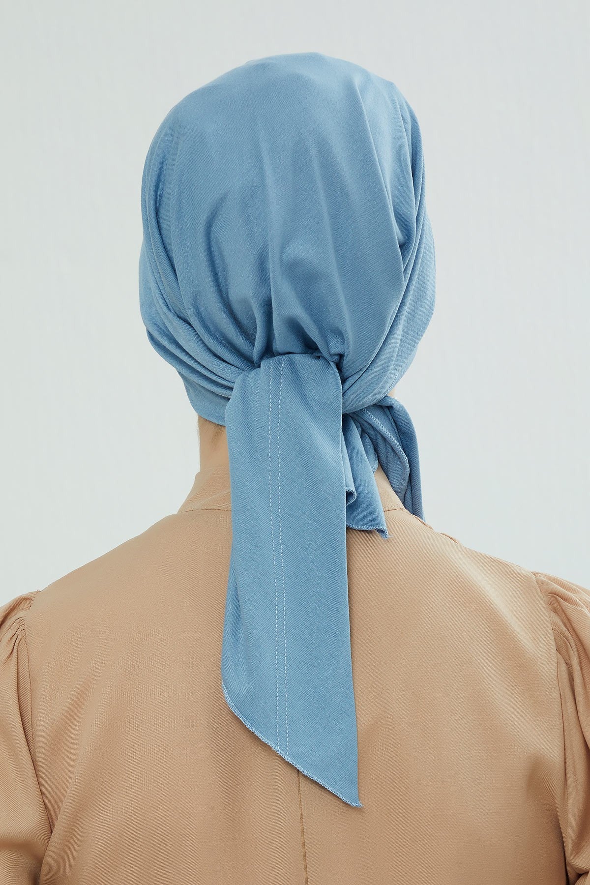 Chic Easy Wrap Hijab Cover for Women, Trendy Hijab for Stylish Look, Soft Comfortable Turban Head Covering, Chic Single Color Headscarf,B-45 Blue