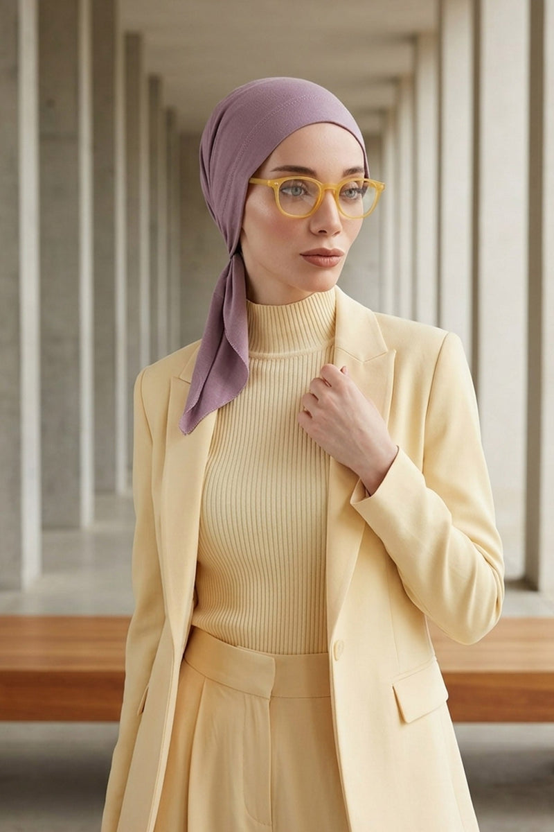 Chic Easy Wrap Hijab Cover for Women, Trendy Hijab for Stylish Look, Soft Comfortable Turban Head Covering, Chic Single Color Headscarf,B-45