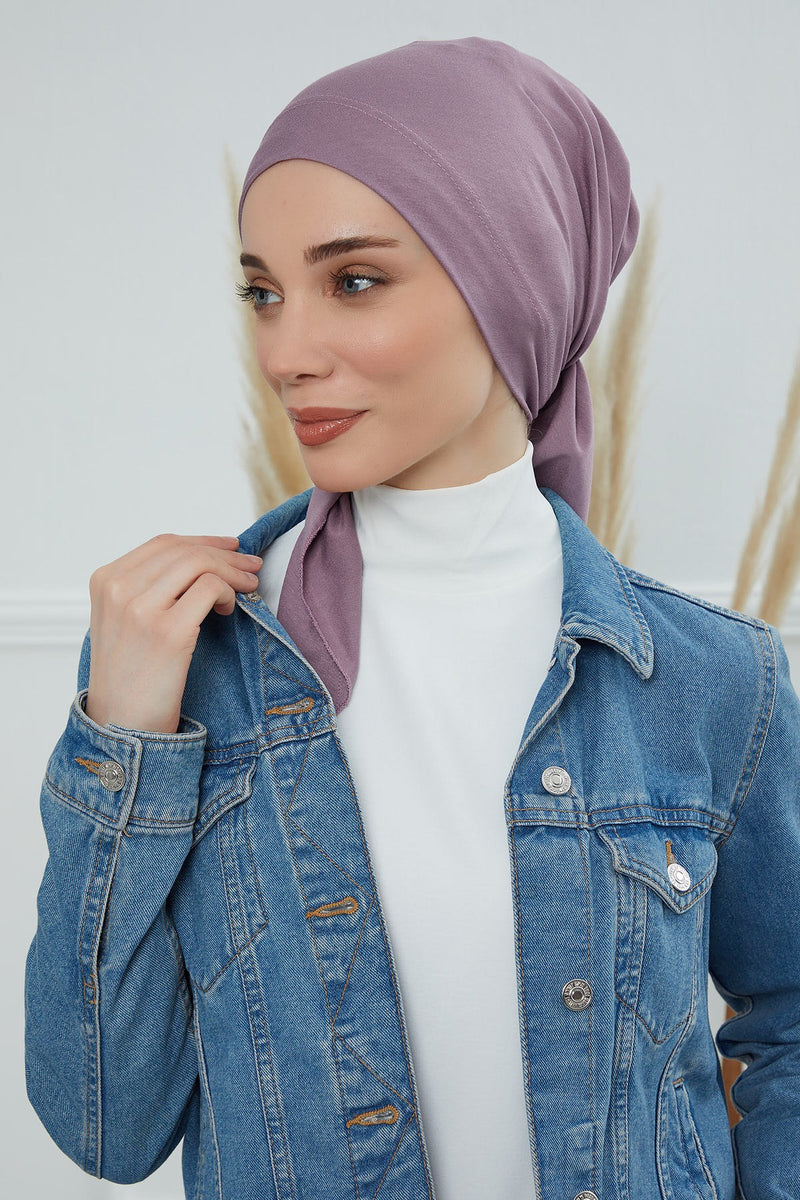 Chic Easy Wrap Hijab Cover for Women, Trendy Hijab for Stylish Look, Soft Comfortable Turban Head Covering, Chic Single Color Headscarf,B-45