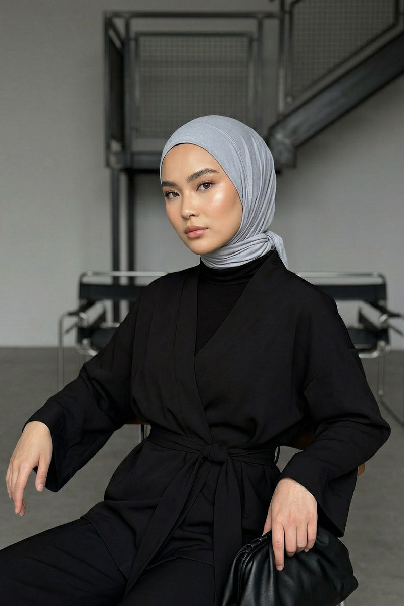 Chic Easy Wrap Hijab Cover for Women, Trendy Hijab for Stylish Look, Soft Comfortable Turban Head Covering, Chic Single Color Headscarf,B-45