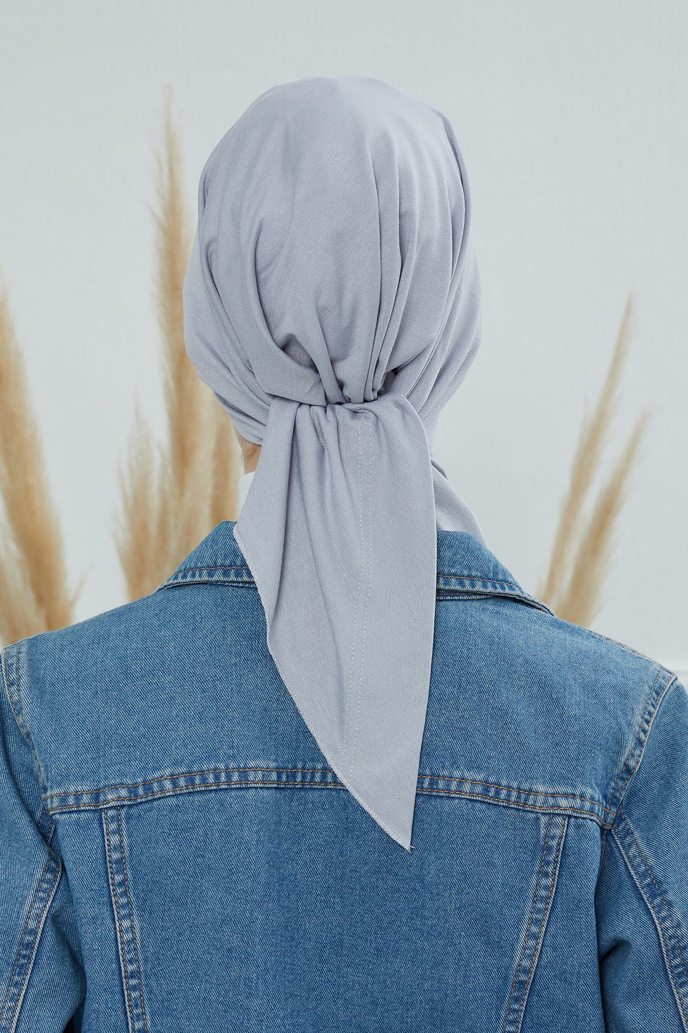 Chic Easy Wrap Hijab Cover for Women, Trendy Hijab for Stylish Look, Soft Comfortable Turban Head Covering, Chic Single Color Headscarf,B-45 Grey 2