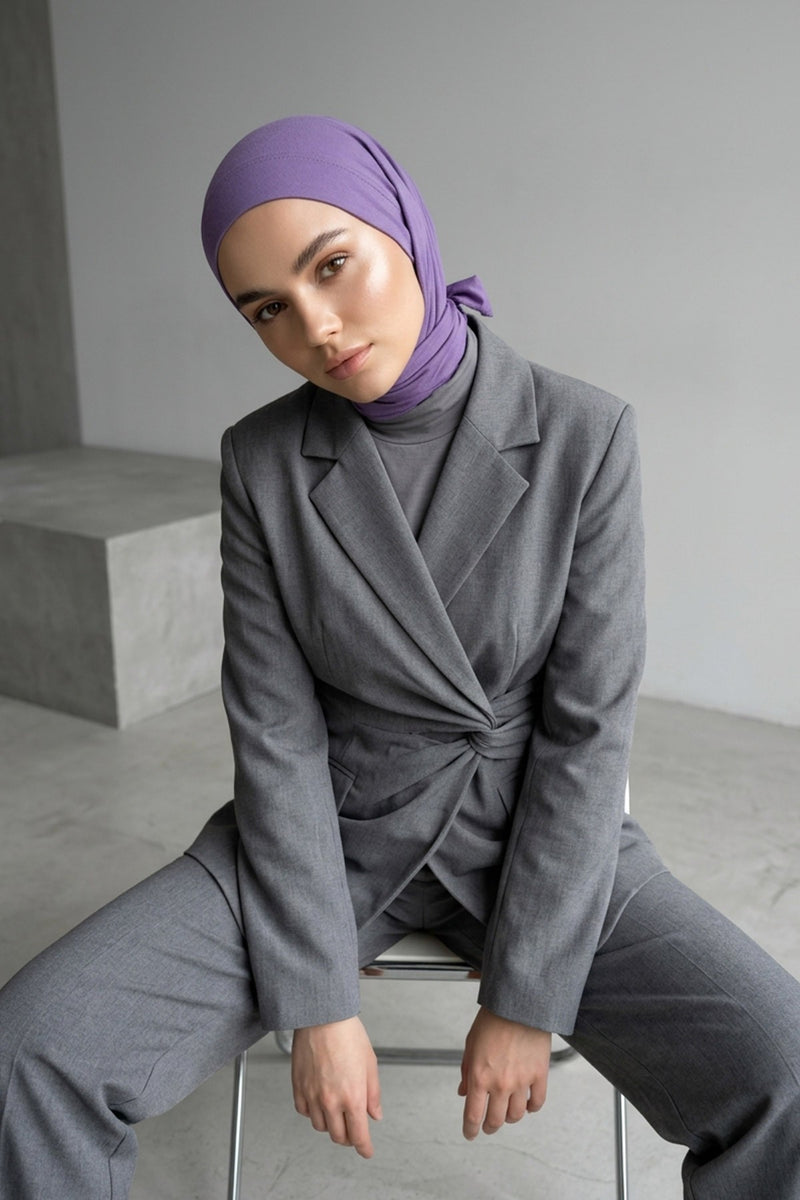 Chic Easy Wrap Hijab Cover for Women, Trendy Hijab for Stylish Look, Soft Comfortable Turban Head Covering, Chic Single Color Headscarf,B-45