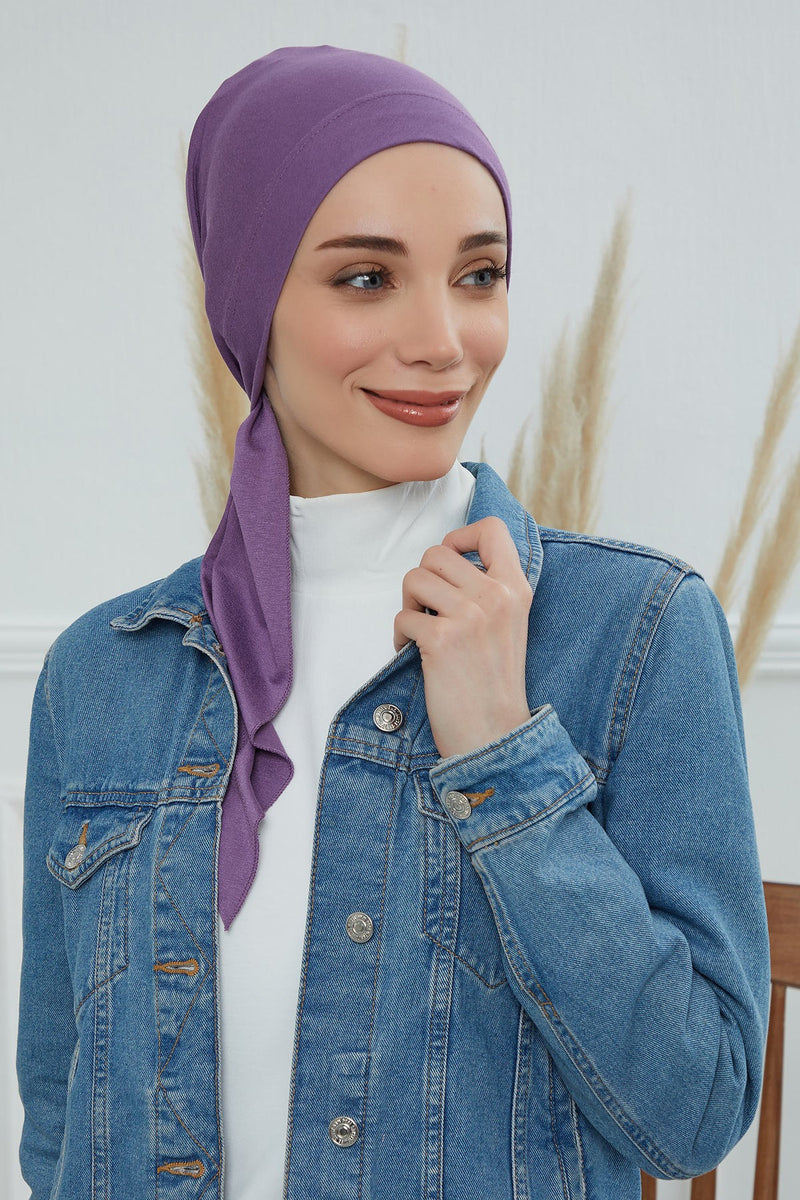 Chic Easy Wrap Hijab Cover for Women, Trendy Hijab for Stylish Look, Soft Comfortable Turban Head Covering, Chic Single Color Headscarf,B-45