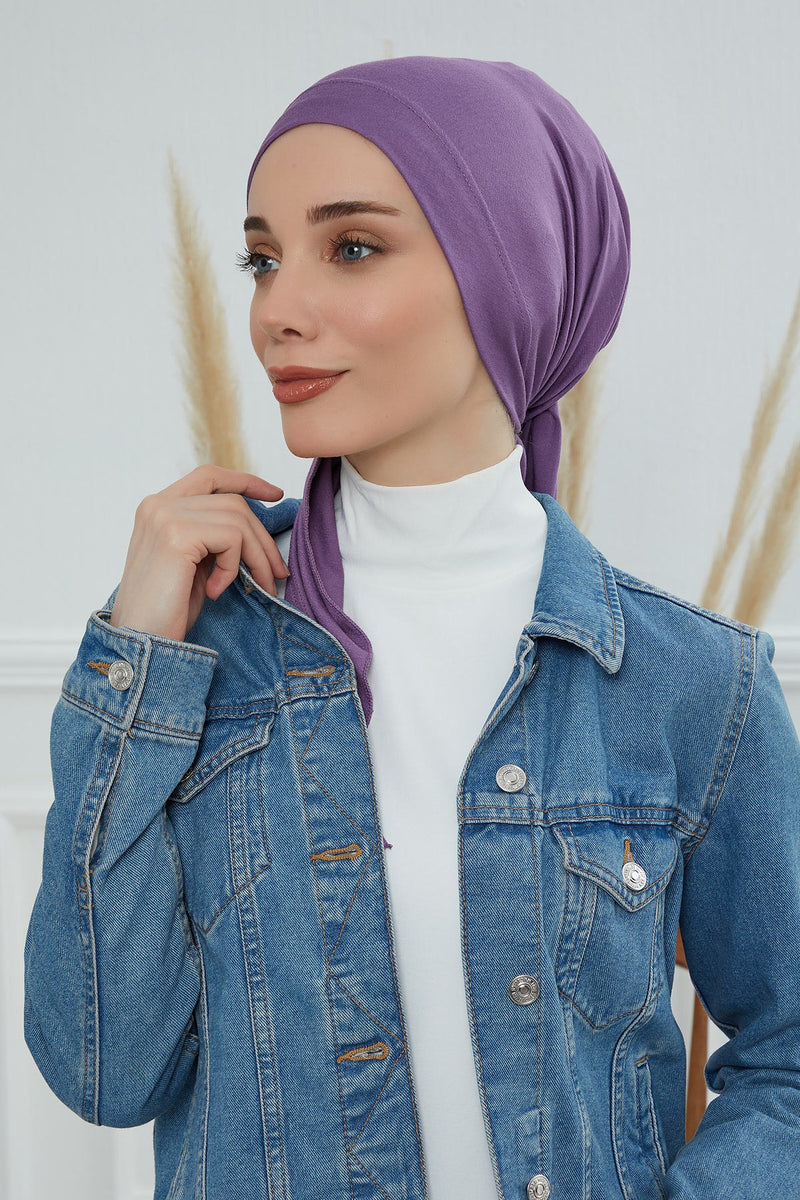 Chic Easy Wrap Hijab Cover for Women, Trendy Hijab for Stylish Look, Soft Comfortable Turban Head Covering, Chic Single Color Headscarf,B-45