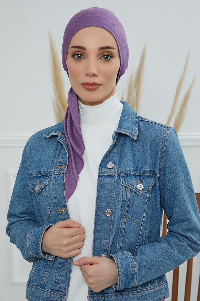 Chic Easy Wrap Hijab Cover for Women, Trendy Hijab for Stylish Look, Soft Comfortable Turban Head Covering, Chic Single Color Headscarf,B-45