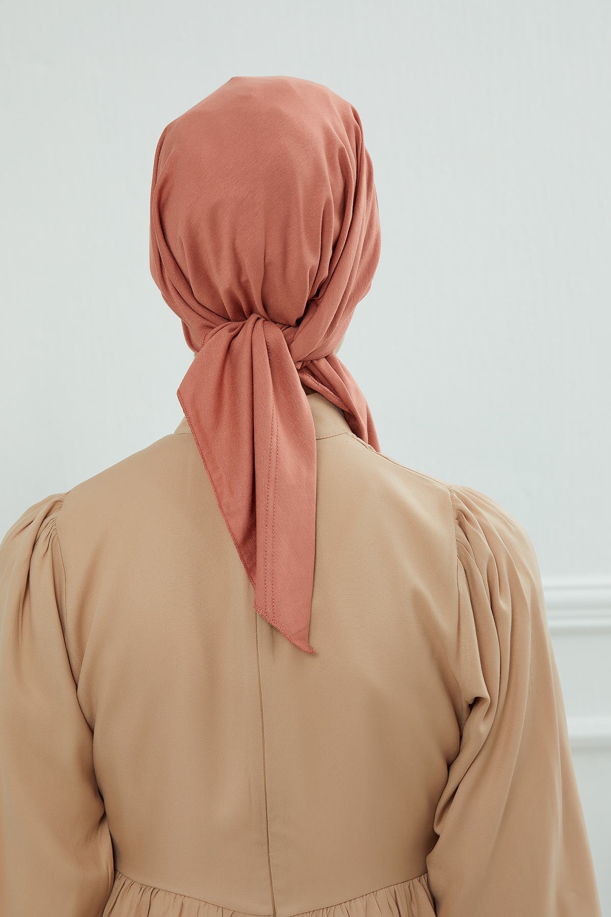 Chic Easy Wrap Hijab Cover for Women, Trendy Hijab for Stylish Look, Soft Comfortable Turban Head Covering, Chic Single Color Headscarf,B-45 Salmon