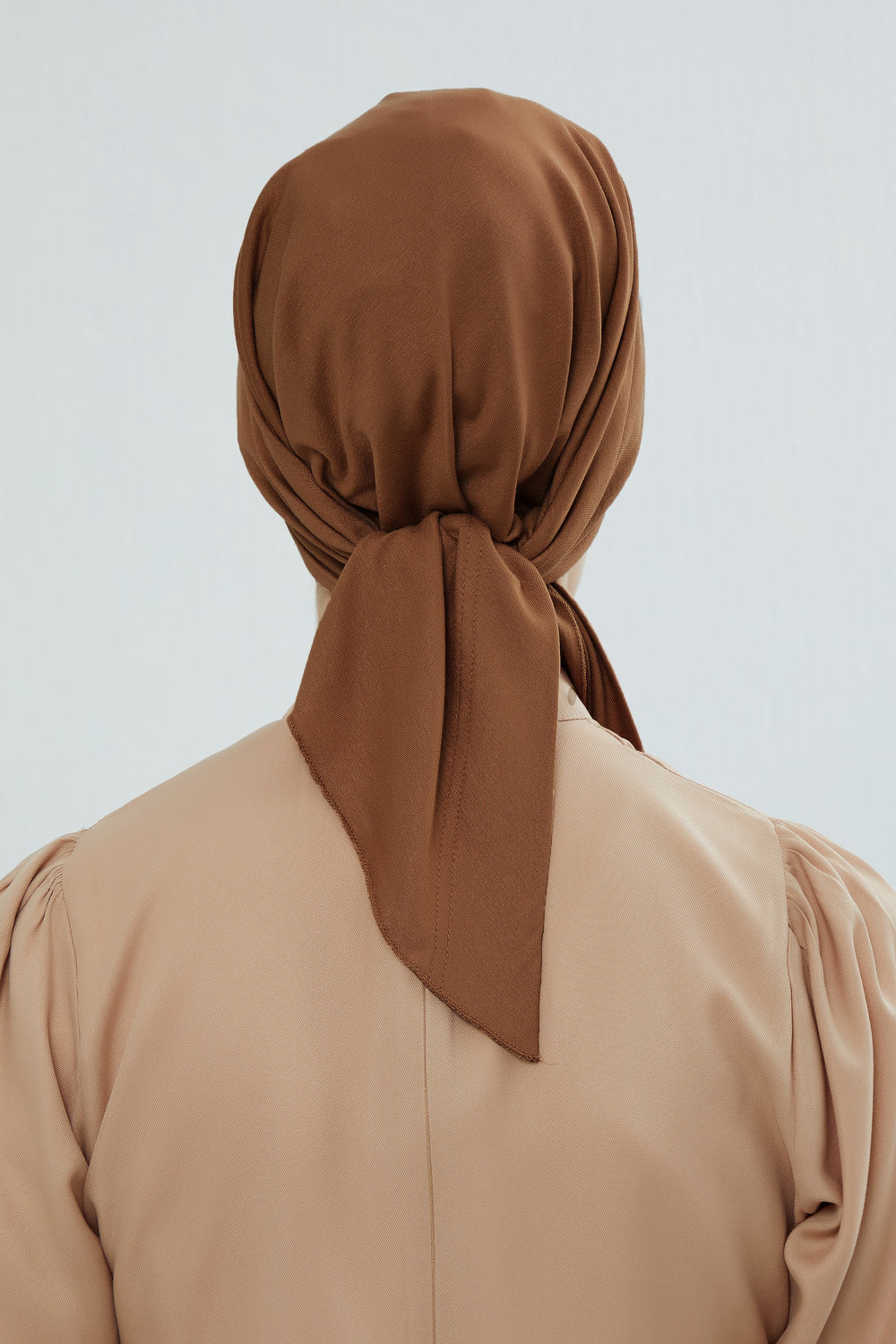 Chic Easy Wrap Hijab Cover for Women, Trendy Hijab for Stylish Look, Soft Comfortable Turban Head Covering, Chic Single Color Headscarf,B-45 Caramel Brown