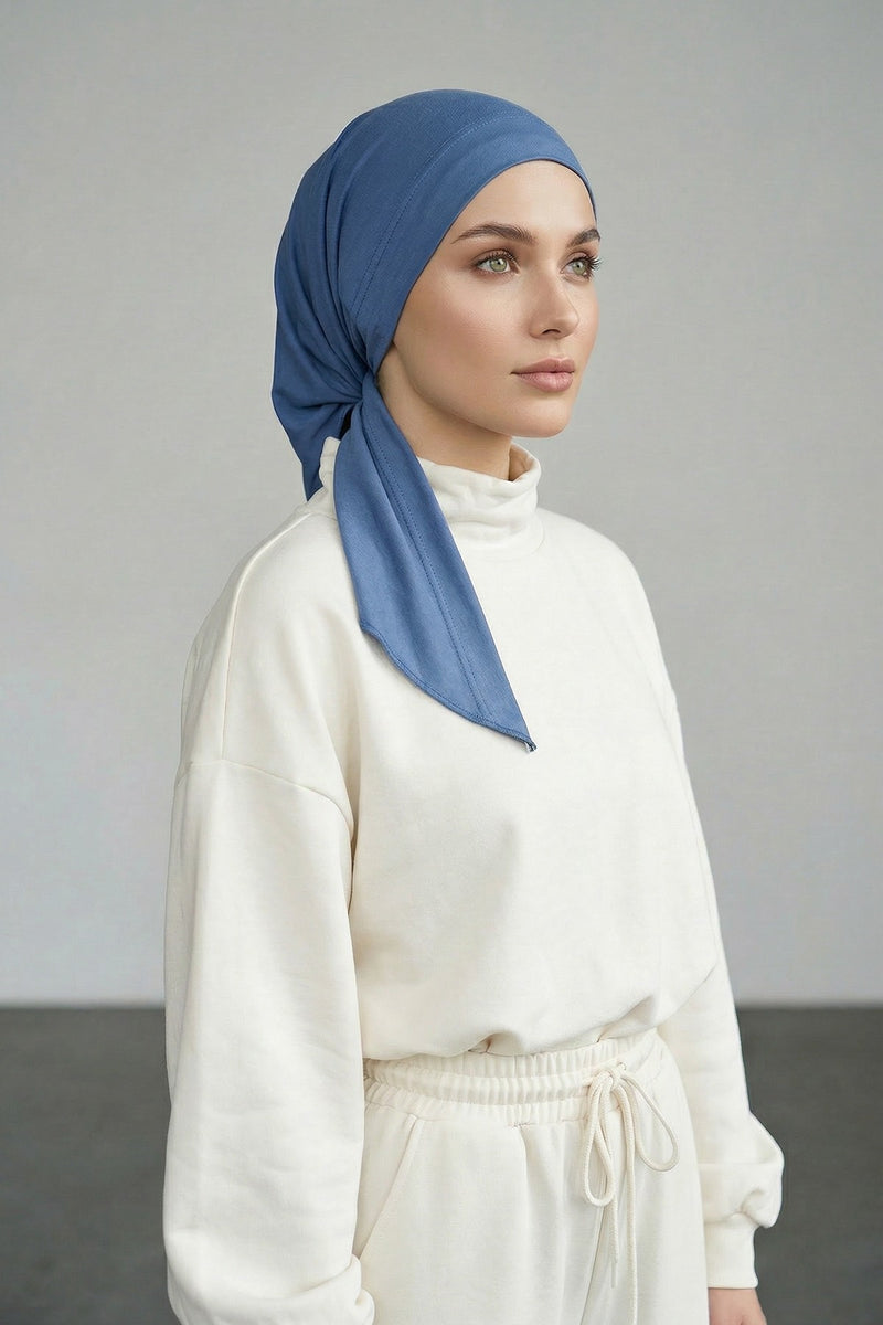 Chic Easy Wrap Hijab Cover for Women, Trendy Hijab for Stylish Look, Soft Comfortable Turban Head Covering, Chic Single Color Headscarf,B-45