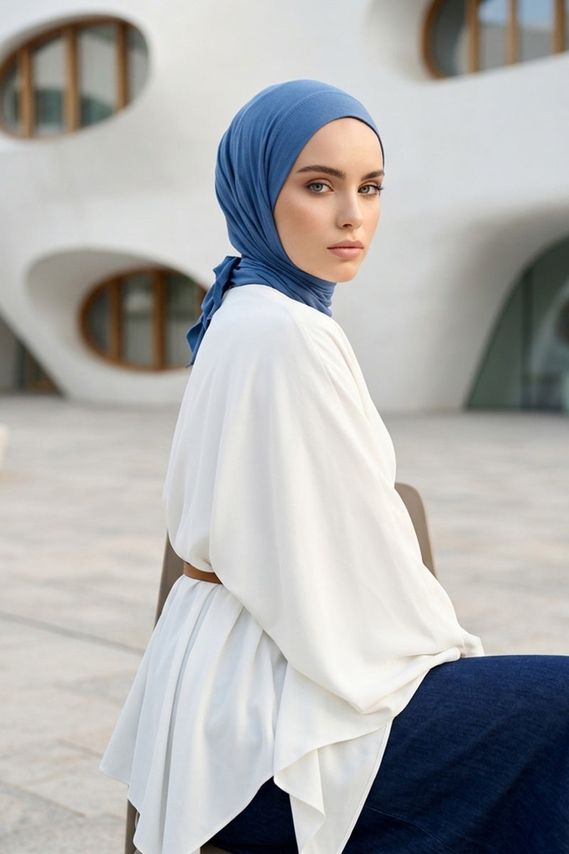 Chic Easy Wrap Hijab Cover for Women, Trendy Hijab for Stylish Look, Soft Comfortable Turban Head Covering, Chic Single Color Headscarf,B-45