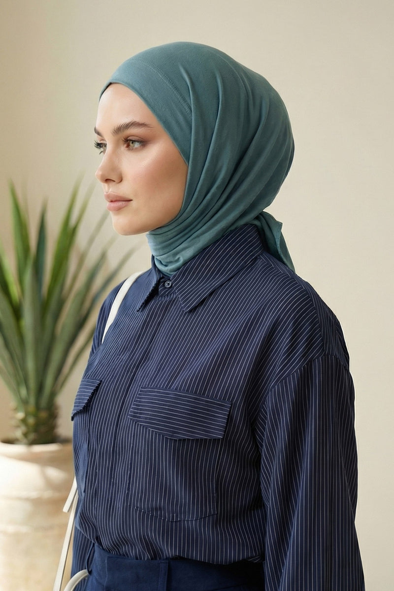 Chic Easy Wrap Hijab Cover for Women, Trendy Hijab for Stylish Look, Soft Comfortable Turban Head Covering, Chic Single Color Headscarf,B-45