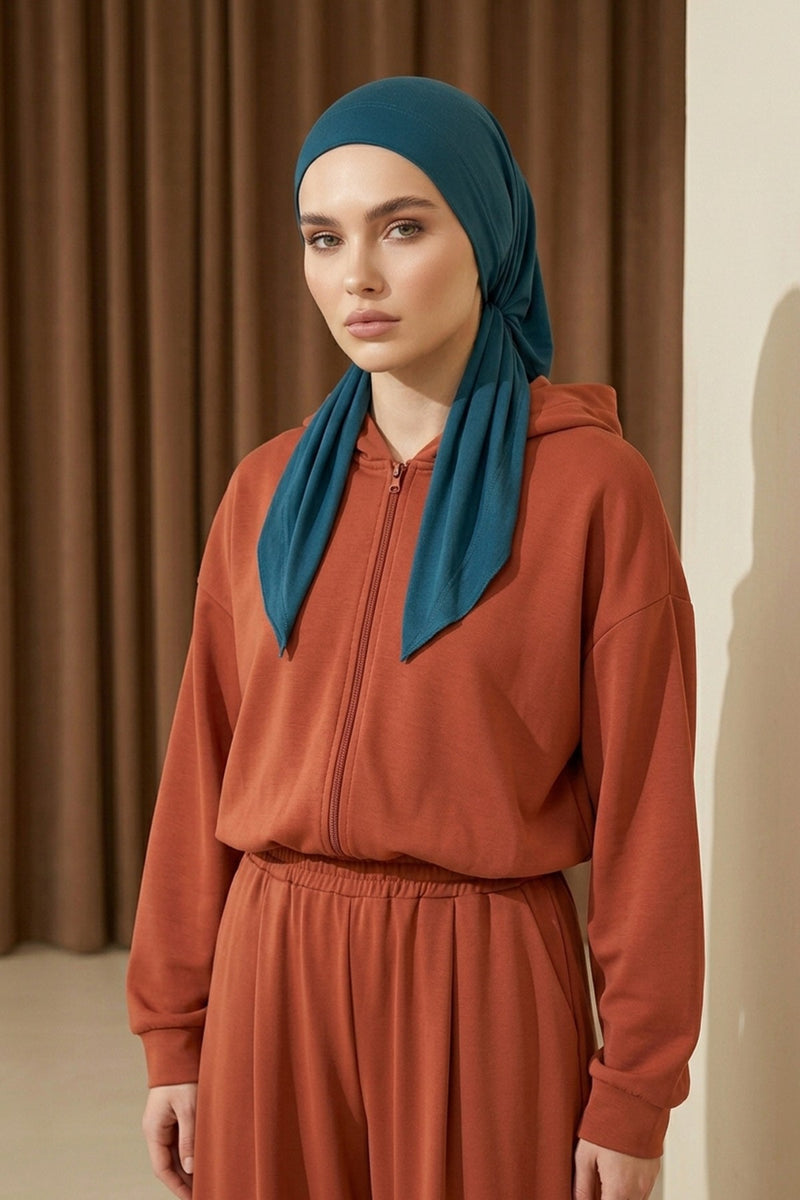Chic Easy Wrap Hijab Cover for Women, Trendy Hijab for Stylish Look, Soft Comfortable Turban Head Covering, Chic Single Color Headscarf,B-45
