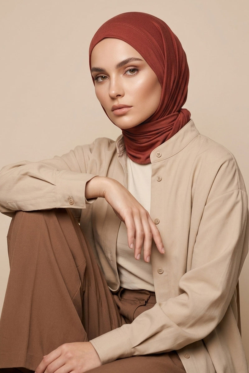 Chic Easy Wrap Hijab Cover for Women, Trendy Hijab for Stylish Look, Soft Comfortable Turban Head Covering, Chic Single Color Headscarf,B-45