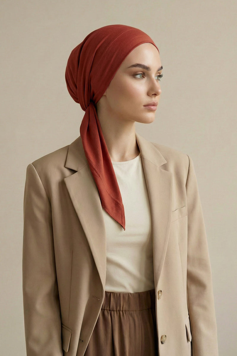 Chic Easy Wrap Hijab Cover for Women, Trendy Hijab for Stylish Look, Soft Comfortable Turban Head Covering, Chic Single Color Headscarf,B-45